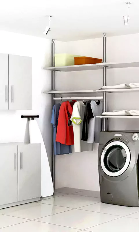 Muebles modulares para organizar el cuarto de lavado